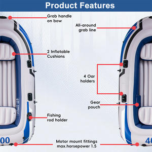 Ruyida 2人用 スポーツ インフレータブルカヤック 釣り 厚手PVC 環境配慮型 アウトドア ドリフティングボート 1年保証付き - Product Image 3