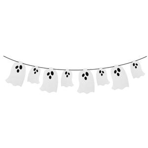 Bannière fantôme suspendue pour Halloween Bannière fantôme blanche pailletée pour fête d'Halloween pour maisons hantées Mansion Décorations fantômes d'Halloween - Product Image 2
