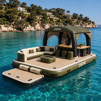 Île flottante gonflable pour les activités nautiques, quai durable pour la plage, le lac et les centres de villégiature