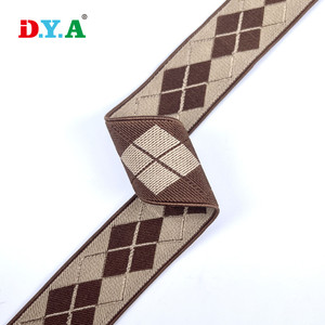 Bande élastique plate tissée en jacquard de polyester de 1,5 pouce de large avec logo personnalisé et motif coloré pour ceinture de bretelles - Product Image 5