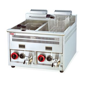 OUTE 16L 16L Arbeits platte Effiziente kommerzielle Gas fritte use Fritte use Gas mit 2 Tanks 2 Körbe für Fast Food Restaurant & Küche - Product Image 1