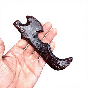Hache en obsidienne rouge faite à la main, couteau rituel de style obsidienne, 5 à 6,5 pouces, décoration spirituelle pour la maison - Product Image 1