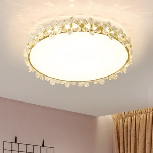 Modern Minimalist Nordic Style All-Copper Ceiling <b>Light</b> Petal Crystal Fixture for Bedroom Living Room <b>Dining</b> Room; <b>Light</b> Luxury - Product Image 2