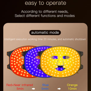 Reseñas de Máscaras Faciales Terapéuticas, Reseñas de Silicona Flexible Infrarroja, Máscara Facial de Luz LED Roja de 630nm, 850nm, 465nm, Terapia de Luz de Silicona - Product Image 5