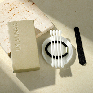 <span class=keywords><strong>Kit</strong></span> de tocador de hotel con almohadilla de algodón orgánico y bastoncillo de algodón cosmético, bolas de algodón, gomas para el cabello - Product Image 1