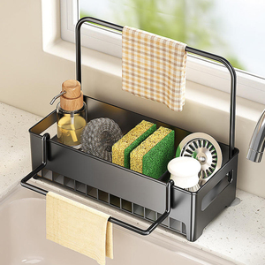 Nuovo Organizzatore per Lavello da <span class=keywords><strong>Cucina</strong></span>, <span class=keywords><strong>Porta</strong></span> Spugne 2 in 1 con Supporto per Asciugamani - Product Image 6