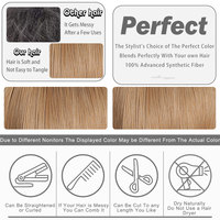Wig Fashion Populer 2026 Wig Rambut Salon Coklat Keemasan Wig Rambut Pendek dengan Poni untuk Wanita Kulit Putih SM166-2