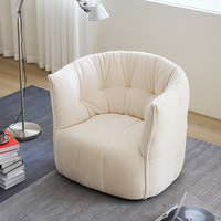 Fauteuil moderne italien minimaliste en métal, une place, revêtement en tissu Brigandine couleur crème, pour salon, chaise longue, maison