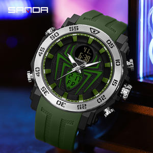 Reloj Deportivo SANDA 6111 para Hombre, Diseño Exquisito, Pantalla Dual Analógica+Digital LED, Resistente al Agua 50M, Reloj Masculino - Product Image 2