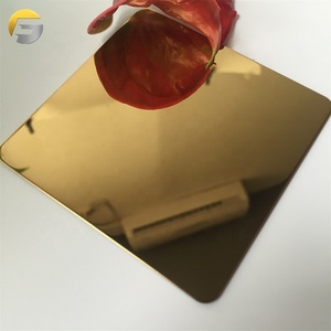 CL287 גבוהה באיכות נירוסטה גיליון מתכת 316l כיתה 8k זהב מראה נירוסטה גיליונות קיר פנל - Product Image 1