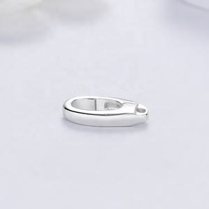 ジュエリー作り用品925スターリングシルバーオーバルリングクラスプ、プッシュゲートフックファインディング、手作りオーバルロック - Product Image 4