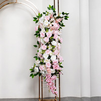 Ensemble de fleurs artificielles en soie faites à la main de haute qualité, 4 pièces, suite de mariage, arrangements floraux sur pied, décoration de roses
