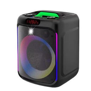 8 inch RGB LED cho <span class=keywords><strong>Bluetooth</strong></span> Karaoke Loa 20 Wát Micro không dây nhảy vuông loa siêu trầm TF cho nhà ngoài trời Pin hoạt động - Product Image 1