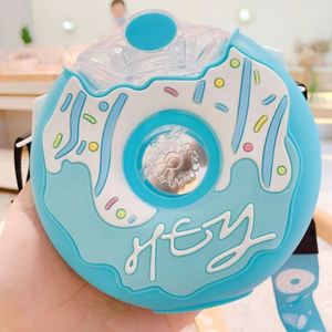 Wholesale High Quality Plastic Sports <b>Drink</b> <b>Straw</b> Donut Shape Cute Cartoon Portable Kettle Water <b>Bottle</b> - Product Image 5