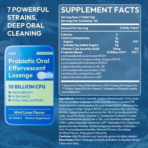 Compresse di Probiotici OEM con Miliardi di CFU, Probiotici Orali, Vitamine, Contro l'Alito Cattivo, Equilibrio del Microbioma, Promozione della Salute Orale, Personalizzabili - Product Image 5