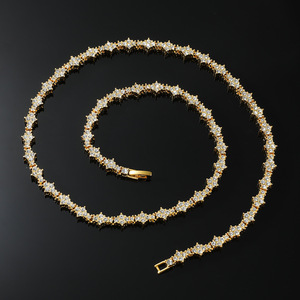 Collier tendance de marque, style fleur, avec bracelet tennis, chaîne simple rangée, collier complet Tanjing Fashion Lijing - Product Image 3