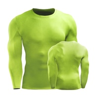 T-shirt de Compression Homme Taille US 90% Polyester Logo Personnalisé Manches Longues Basketball Course Entraînement Couche de Base Maillot Sport