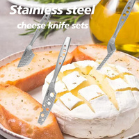 Ensemble de couteaux à fromage en acier inoxydable écologique, lavable au lave-vaisselle, métal de qualité alimentaire, marque JUNQIN, modèle MO-7095, pour la cuisine et l'extérieur