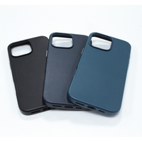 Grosir casing ponsel kulit casing ponsel kancing logam casing keras untuk iPhone 16 penutup belakang melindungi ponsel