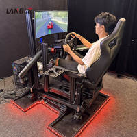 Simulateur de course hydraulique SC à 3 écrans, simulateur de conduite automobile, plateforme de mouvement 6DOF avec actionneur servo-moteur TL+Surge 4DOF