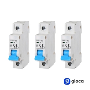 Interruttore Automatico Miniaturizzato Gloca JXB1-63 1P 220V 6A Curva C Montaggio Modulare - Product Image 3