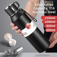 Bouteille d'eau isotherme en acier inoxydable 30oz noire pour la randonnée, la gym, le travail, les voyages, l'école et la voiture – Vente en gros, personnalisable