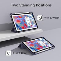 Étui en cuir pour tablette, étui avec porte-crayon pour iPad Air 10.9, 11 pouces, M2 2024 Air 6e/5e/4e génération 2024/2022/2020