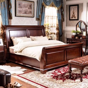 Muebles de Dormitorio de Madera Maciza Estilo Americano, Muebles de Hotel de Madera Maciza de Lujo, Muebles para Habitaciones de Huéspedes de Apartamentos - Product Image 1