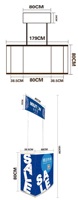 Tables promotionnelles portables personnalisées, comptoirs pliables en plastique pour événements publicitaires et salons professionnels
