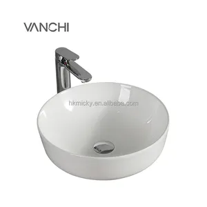 Lavabo Modern Ceramic Bathroom Sink Hand Wash Basin Round Vessel Hotel Porcelain Countertop Art Basin
