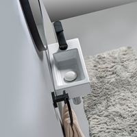 OEM ODM Lavabo mural en céramique mini rectangulaire pour salle de bain
