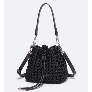 Bolso de Hombro Cruzado de Mujer de Tela de Seda Tejida a Mano, Estilo Retro, Tipo Cubo, de Moda, Bolso de Señora Hecho a Mano - Product Image 3