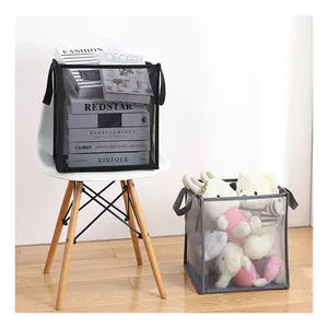 Groothandel Hete Multifunctionele Speelgoed Kleding Tas Mesh Opvouwbare Wasmand Mand Voor Vuile Was