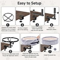 Table-lit pour chat réglable en hauteur et rotative à 360°, écologique, confortable, multifonctionnelle, avec housse amovible, pour salon