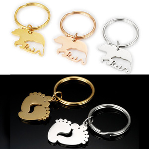 Porte-clés en acier inoxydable minimaliste, design <span class=keywords><strong>anime</strong></span> gravé, style dessin animé, pendentif puzzle <span class=keywords><strong>couple</strong></span>, étanche, pour anniversaire - Product Image 3