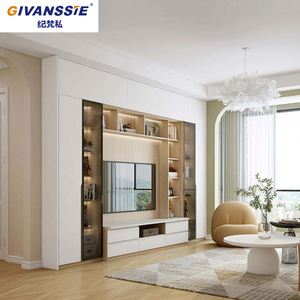 Meuble de salon moderne avec support TV LED et armoire de rangement réglable pour l'organisation et la présentation des appareils multimédias - Product Image 3