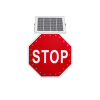 Panneau de signalisation routière LED solaire en aluminium, panneau STOP, signalisation de vitesse, signalisation d'avertissement de vitesse limite