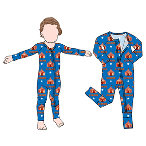 Romper Bayi Laki-laki Berkualitas Tinggi Little Glow Kids Grosir Kustom Bermotif Bambu untuk Balita Anak-anak - Product Image 4