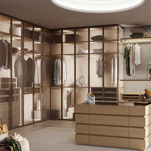 Armario de <span class=keywords><strong>ropa</strong></span> <span class=keywords><strong>Wish</strong></span> Cloakroom Furniture, armario vestidor negro con puerta de vidrio y luces LED - Product Image 4