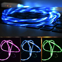 Câble de chargeur de téléphone 3-en-1 Multi USB Universal LED Light 8pin Type C Micro USB Glowing Connector Cord Made Pure Copper Printer