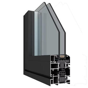 Ventana Abatible de Diseño Moderno con Rotura de Puente Térmico, Aluminio, Doble Acristalamiento, Vidrio Templado, <span class=keywords><strong>para</strong></span> Apartamentos, Muestra de Esquina - Product Image 4