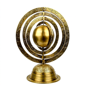 Esfera Armilar de Latón Antiguo de Lujo, Globo Astronómico, Reloj Solar Decorativo, Escultura de Mesa, Decoración Náutica Vintage para el Hogar u Oficina - Product Image 1