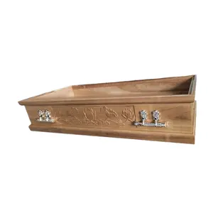 Wholesale Wood Coffin Funeral Supplies Metal Caskets Factory Direct Sales European Style Coffin