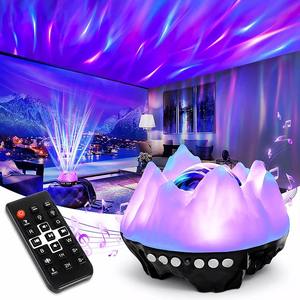 New <b>Snow</b> Mountain Northern Lights Starry Sky Lamp Usb bluetooth Led Music Water Pattern Flame Night Light <b>Projector</b> Lamp - Product Image 1