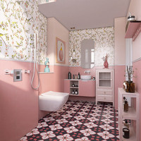 Carrelage mural en mosaïque de petite taille à motif floral, style italien nordique, entièrement en porcelaine, finition mate, antidérapant, épaisseur 8 mm, 300x600 mm, pour villa
