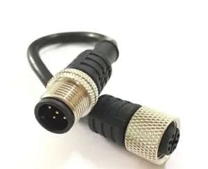 Manufacturer outdoor cable IP67 M12 5 pin waterproof connector PA66 panel mount connector