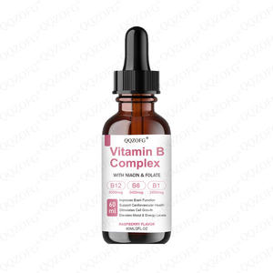 Gotas Líquidas de <span class=keywords><strong>Complejo</strong></span> de Vitamina <span class=keywords><strong>B</strong></span> 60ml Sabor Frambuesa <span class=keywords><strong>con</strong></span> B12, B6, B1, <span class=keywords><strong>Niacina</strong></span> y Folato, Apoyo Energético y Cerebral, Vegano, Sin Azúcar - Product Image 5