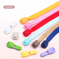 Cordon de serrage en plastique pour vêtements, antidérapant, pour lacets, bande élastique paresseuse, cordon de serrage extensible et réglable, clip d'extrémité coloré