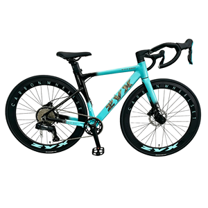 Vélo de route entièrement en fibre de carbone 700c, vélo de triathlon bleu Tiffany, 12 vitesses, guidon intégré, roues profondes en carbone, vélo de course - Product Image 2