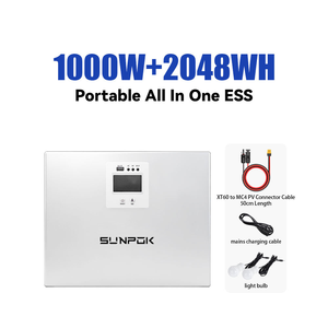 สถานีไฟฟ้าสำรอง SUNPOK 1000w ระบบแบตเตอรี่ Lifepo4 2000wh ระบบพลังงานแบบพกพา เครื่องกำเนิดไฟฟ้าพลังงานแสงอาทิตย์แบบพกพา 1000w - Product Image 2